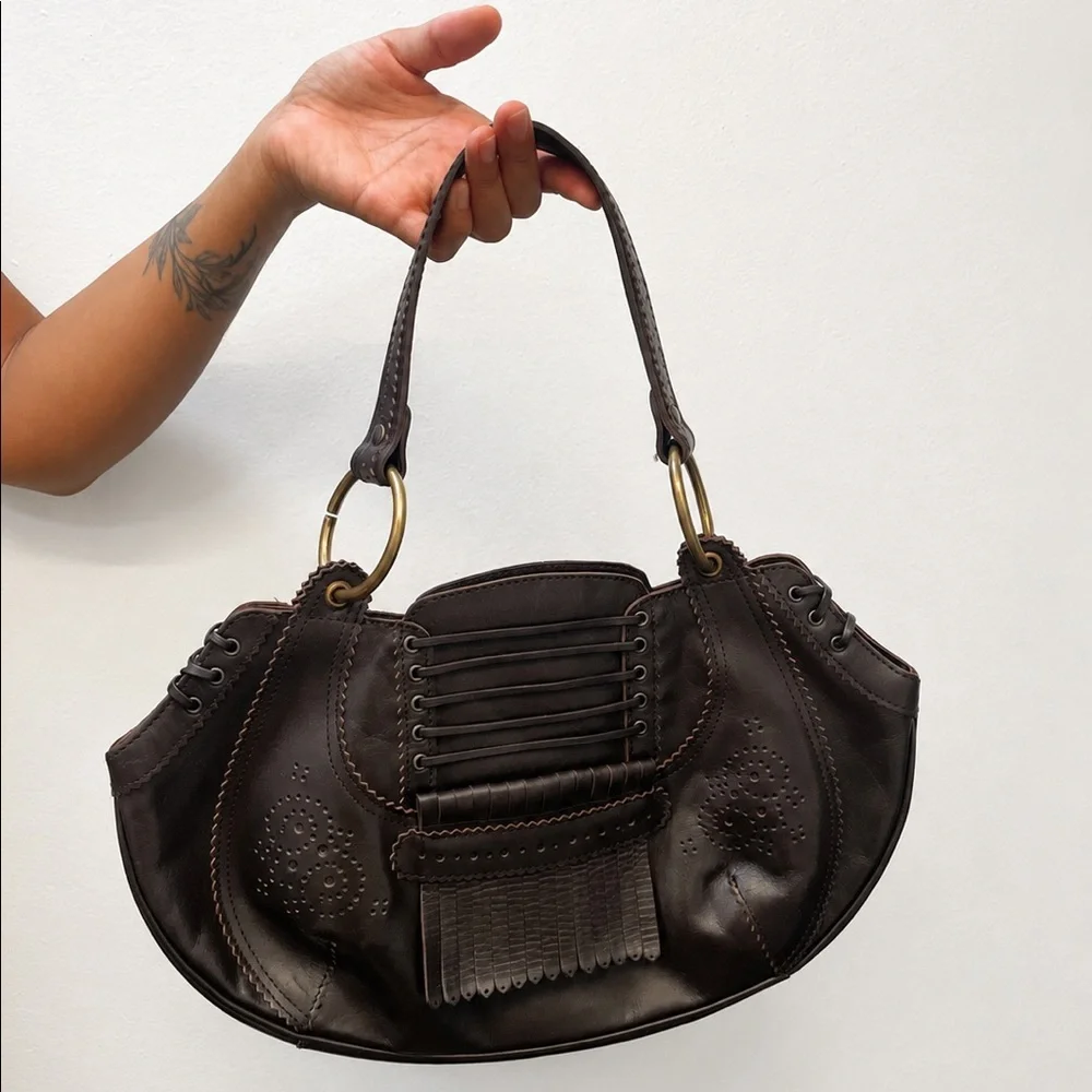 Vintage Jamin Puech Paris Brown Leather Bag